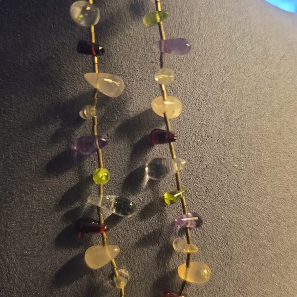 Vintage Sterling Silver Gemstone Pendant Necklace with Quartz Crystal 271 - Picture 10 of 10